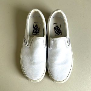 Vans White Slip Ons Size 6.5
